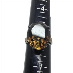 - Vintage brown topaz gold plated ring